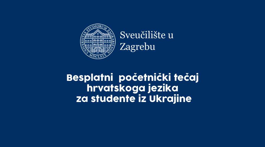 Besplatni početnički tečaj hrvatskoga jezika za studente iz Ukrajine